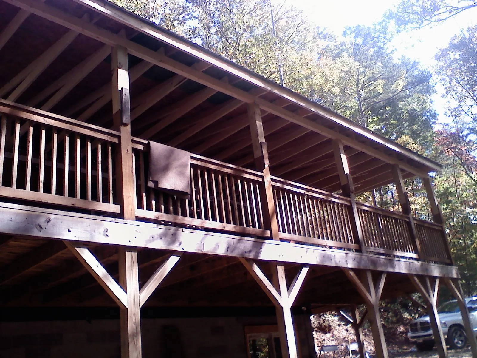 Timber framing under a new elevated porch and deck — Roof Leak Repair in Jessup by Roofing Brothers